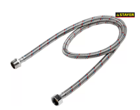 Подводка гибкая STAYER для воды оплетка из нержавеющей стали г/г 1/2" - 1,2м 51015-G/G-120. Артикул 51015-G/G-120