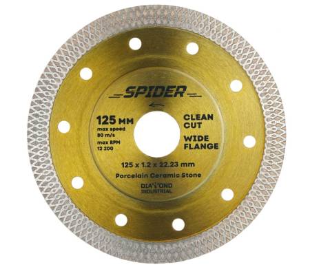 Диск алмазный ультратонкий X-тип 125*10*1.2*22,23 SPIDER Diamond Industrial. Артикул DIDX125ST