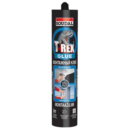 Клей монтажный прозрачный SOUDAL T-REX, 310 мл 134924. Артикул 134924
