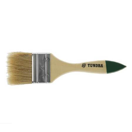 Кисть плоская TUNDRA, натуральная щетина, деревянная ручка, 2", 50 мм 881511. Артикул 881511