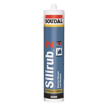 Герметик силиконовый нейтральный SOUDAL SILIRUB 2  (СИЛИРУБ), бесцветный 300 мл 157057. Артикул 157057