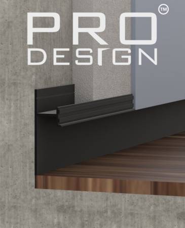 Теневой плинтус скрытого монтажа Pro Design Черный (2,7 метра) DN_380. Артикул DN_380