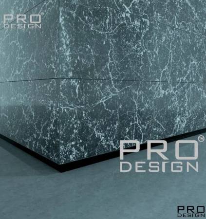 Плинтус теневой алюминиевый скрытого монтажа ProDesign Panel 7208 чёрный pdpbm. Артикул pdpbm