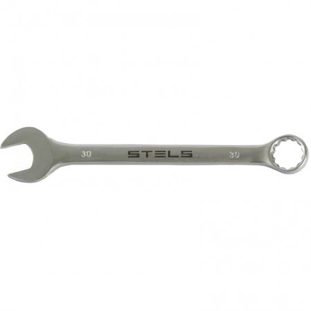 Ключ комбинированный, 30 мм, CrV, матовый хром Stels 15232. Артикул 15232