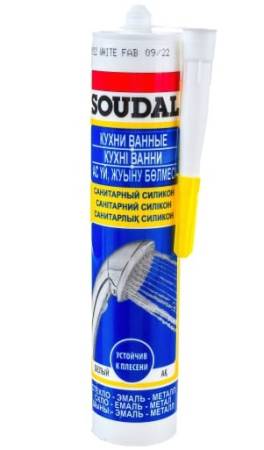 Герметик силиконовый санитарный Soudal белый 280 мл 105896. Артикул 105896