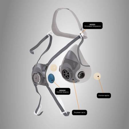 Газовая полумаска (без фильтров) JETA SAFETY 5500P-S. Артикул 5500P-S