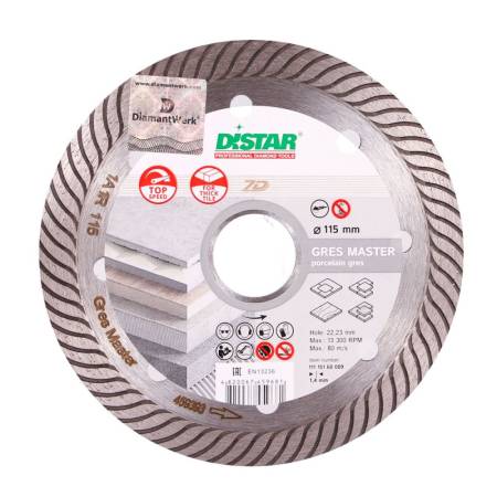 Круг алмазный отрезной 1A1R 115x1,4x10x22,23 Gres Master DiStar 11115160009. Артикул 11115160009