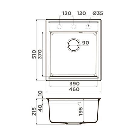 Кухонная мойка Omoikiri Daisen 46-CA Artgranit/карамель 4993611. Артикул 4993611