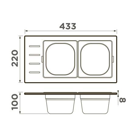 Контейнер Omoikiri DC-02-2-GB 4999076. Артикул 4999076