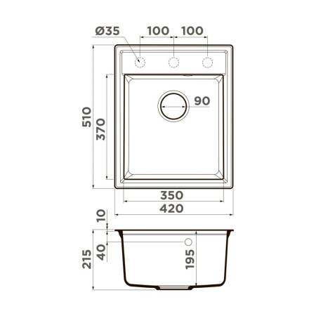Кухонная мойка Omoikiri Daisen 42-CA Artgranit/карамель 4993603. Артикул 4993603