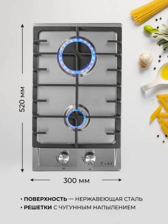 Варочная панель газовая LEX GVS 320 IX CHAO000171. Артикул CHAO000171