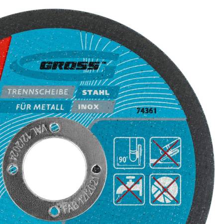 Диск (круг) отрезной по металлу, 115 х 1 х 22 мм Gross 74361. Артикул 74361