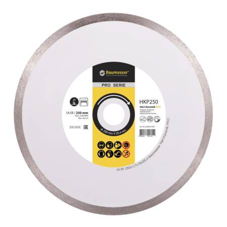 Круг алмазный отрезной 1A1R 250x1.7x10x25.4 Baumesser Hart Keramik PRO 91320481019. Артикул 91320481019