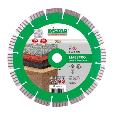 Круг алмазный отрезной 1A1RSS/C3-W 230x2,6/1,8x12x22,23-16 Maestro DiStar 12315051017. Артикул 12315051017