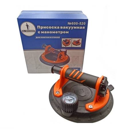 Присоска вакуумная с манометром для плитки и стекла 200 мм Mr. ЭКОНОМИК 600-520. Артикул 600-520