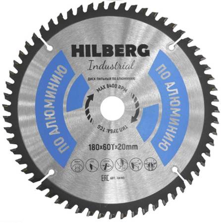 Диск пильный Hilberg Industrial Алюминий 180*20*60Т HA180. Артикул HA180
