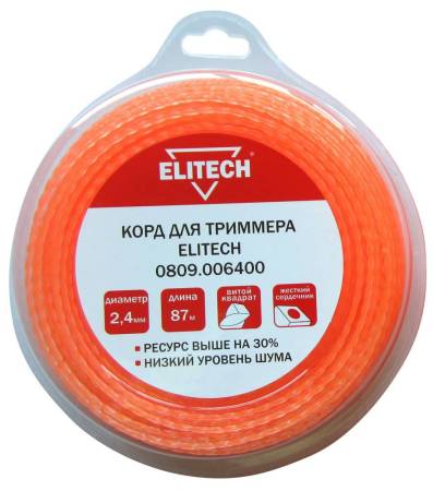 Корд для триммера 0809.006400 ELITECH 182226. Артикул 182226