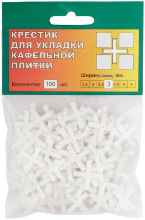 Крестики для кафеля 3 мм, 100 шт. FIT 16730. Артикул 16730