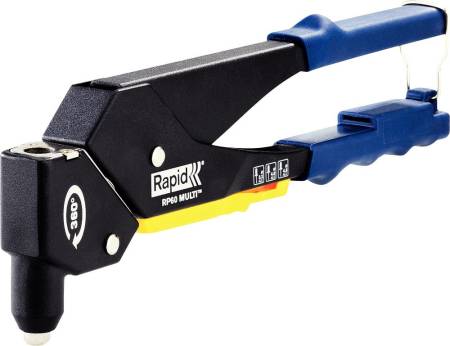 Заклепочник RAPID RP60 MULTI d 3.2мм 4.0мм 4.8мм поворотная головка 360 ° в кейсе. Мультинасадка 5001128. Артикул 5001128