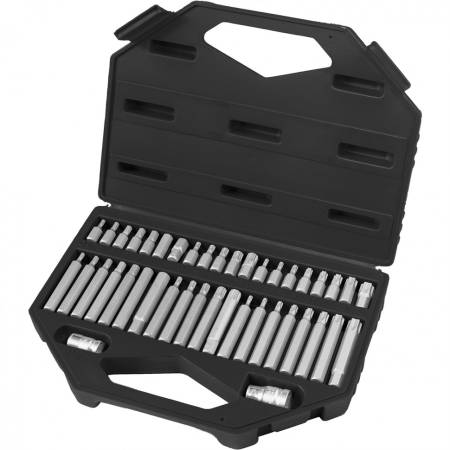 Набор бит HEX, TORX, SPLine, хвостовик-шестигранник 1/2, CrV, 42 шт. Stels 11318. Артикул 11318