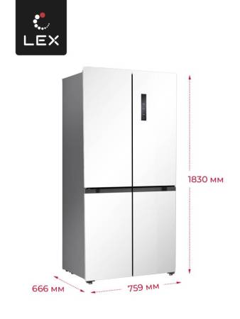 Холодильник  трехкамерный отдельностоящий с инвертором LEX LCD432WID CHHE000015. Артикул CHHE000015