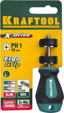 Отвертка KRAFTOOL Х-Drive PH1x38 250072-1-038. Артикул 250072-1-038