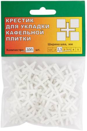 Крестики для кафеля 2,5 мм, 100 шт. FIT 16725. Артикул 16725