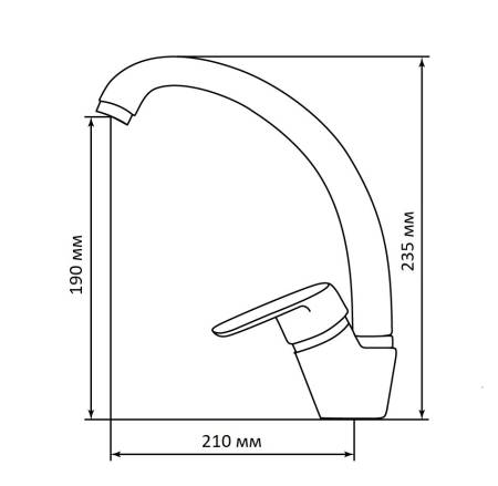 Смеситель для кухонной мойки LEX Isonzo Space Gray RULE000054. Артикул RULE000054