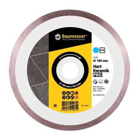 Круг алмазный отрезной 1A1R 180x1.6x8.5x25.4 Baumesser Hart Keramik PRO 91320481014. Артикул 91320481014