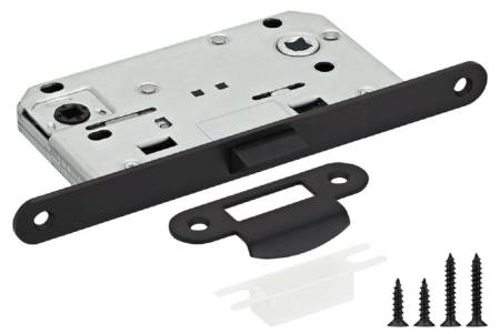Защелка RP1895 BL бесшумная многофункциональная, цвет - черный RUCETTI 9014488. Артикул 9014488