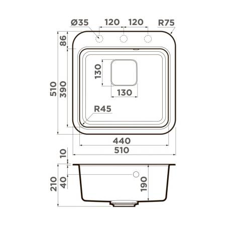 Кухонная мойка Omoikiri Tasogare 51-BL Artgranit/черный 4993742. Артикул 4993742