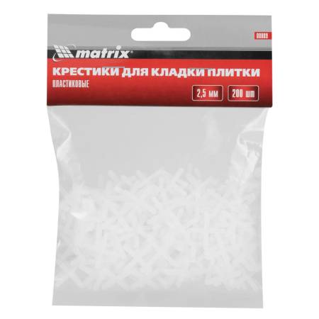 Крестики, 2,5 мм, для кладки плитки, 200 шт Matrix 88089. Артикул 88089