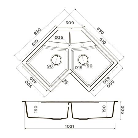 Кухонная мойка Omoikiri Sumi 83C-WH Tetogranit/белый 4997174. Артикул 4997174