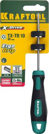 Отвертка KRAFTOOL Х-Drive TX HOLE10x80 250077-10-080. Артикул 250077-10-080