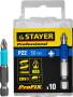 Биты STAYER "PROFESSIONAL" ProFix Pozidriv тип хвостовика E 1/4" № 2 L=50мм 10шт 26223-2-50-10_z01. Артикул 26223-2-50-10_z01