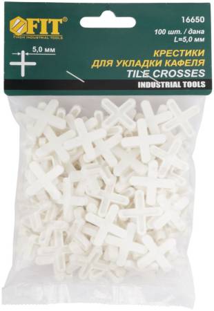Крестики для кафеля 5 мм, 100 шт. FIT 16650. Артикул 16650