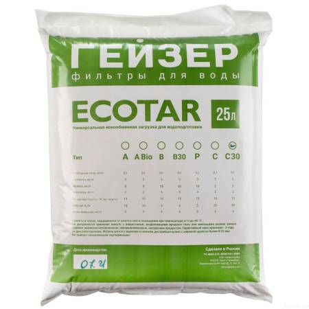 Многокомпонентная загрузка Экотар C30 (25 л) Гейзер 40203. Артикул 40203