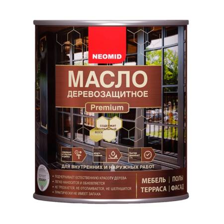 Масло деревозащитное Neomid Premium белый (0,75 л). Артикул тов-206771