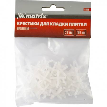 Крестики, 2,0 мм, для кладки плитки, 100 шт Matrix 88086. Артикул 88086