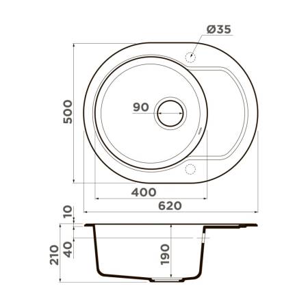 Кухонная мойка Omoikiri Manmaru 62-SA Artgranit/бежевый 4993414. Артикул 4993414