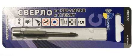 Сверло по керамике и стеклу TRIO-DIAMOND (Трио-Диамонд) 5мм 430005. Артикул 430005
