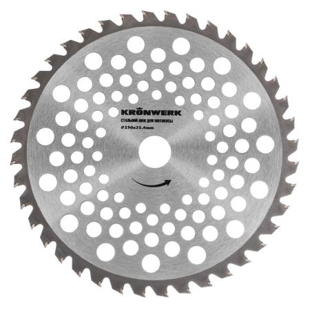 Нож для триммера 230х25,4, 40 зубьев Kronwerk 96343. Артикул 96343