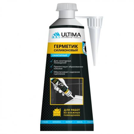Герметик силиконовый санитарный белый ТЮБИК ULTIMA, 80ml USVDN80108. Артикул USVDN80108
