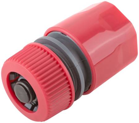 Соединитель пластиковый 1/2", автостоп КУРС 76404. Артикул 76404