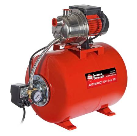 Насосная станция QUATTRO ELEMENTI Automatico 1001 Inox 50 L (1000 Вт, 3600 л/ч, для чистой) 910-225. Артикул 910-225