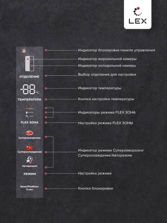 Холодильник двухкамерный полувстраиваемый с инвертором LEX LSB458StGIDBI CHHE000023. Артикул CHHE000023