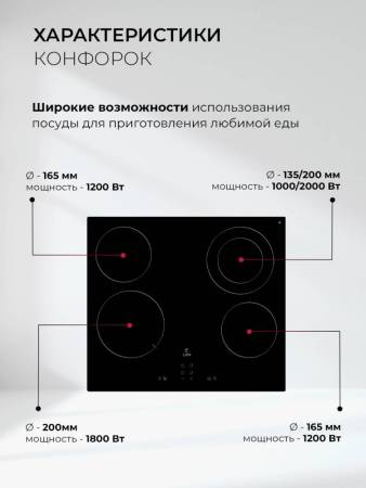 Варочная панель электрическая LEX HH 6041 BL CHPE000072. Артикул CHPE000072