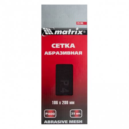 Сетка абразивная, P 400, 106 х 280 мм, 25 шт Matrix Master 75186. Артикул 75186