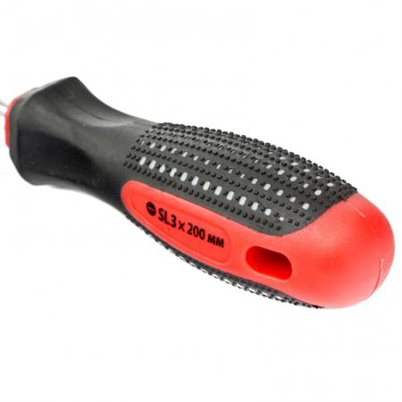 Отвертка Fusion, SL3 х 200 мм, CrV, трехкомпонентная рукоятка "Anti slip" Matrix 11410. Артикул 11410