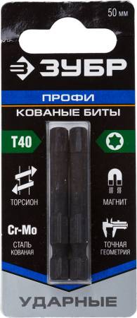 Ударные биты ЗУБР T40 50 мм 2 шт 26025-40-50-S2. Артикул 26025-40-50-S2